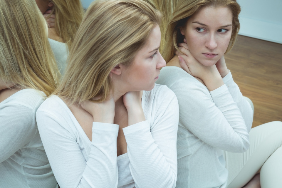 Woman in mirror